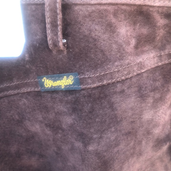 NWT suede leather cowgirl wrangler jeans - Picture 9 of 11